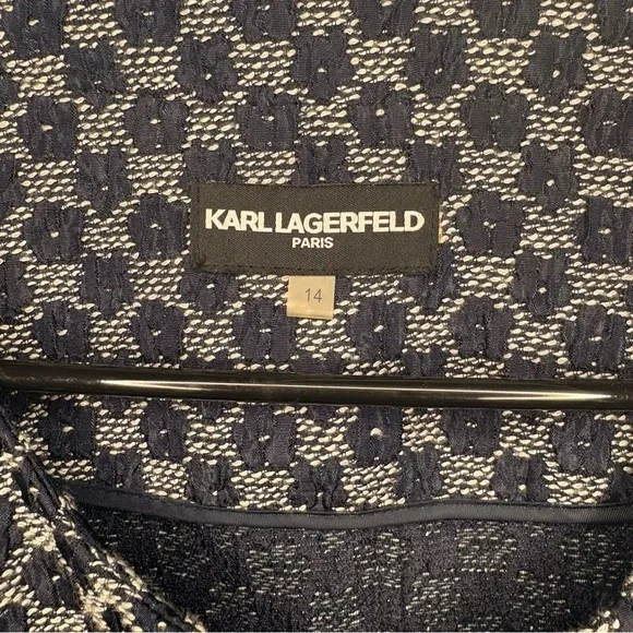 Karl Lagerfeld Paris Navy Blue Women's Zip Blazer Jacket - Picture 4 of 12